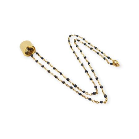 necklace steel gold beads chain and washer1